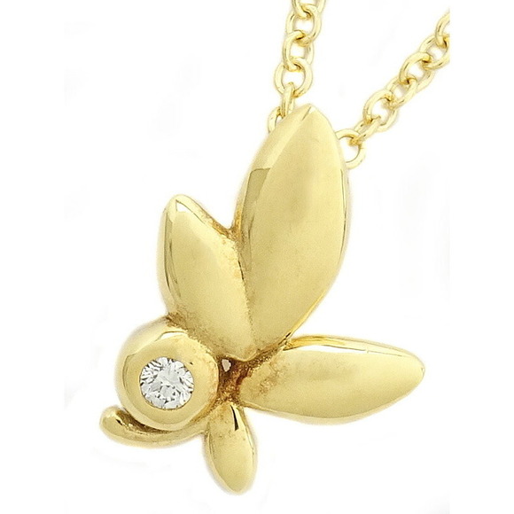 Tiffany Olive Leaf Pendant Necklace Diamond